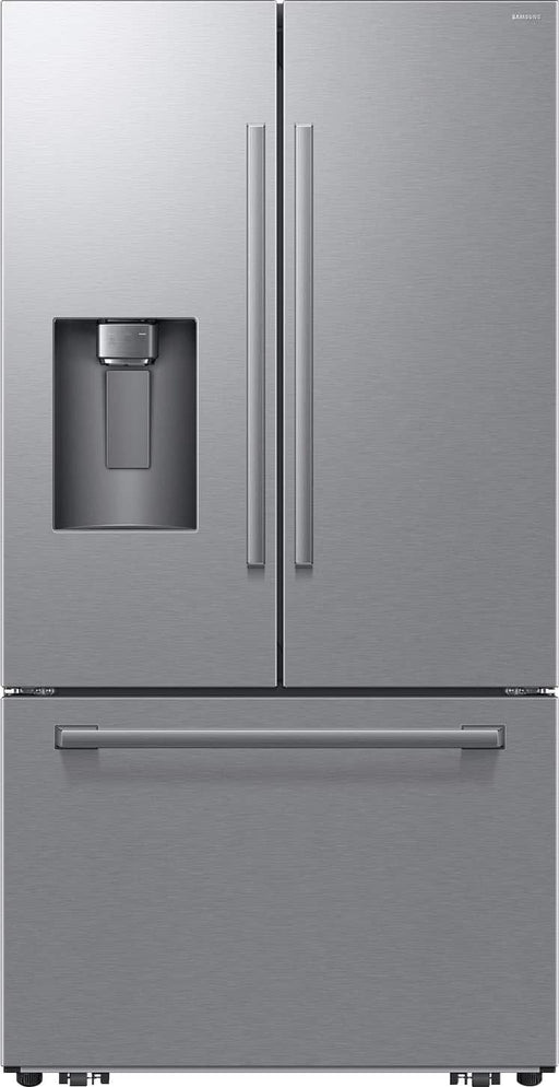 Samsung - Bespoke AI 24 cu. ft. Counter Depth 3-Door French Door Refrigerator with Zero Clearance Fit  Sphere Ice - Stainless Steel