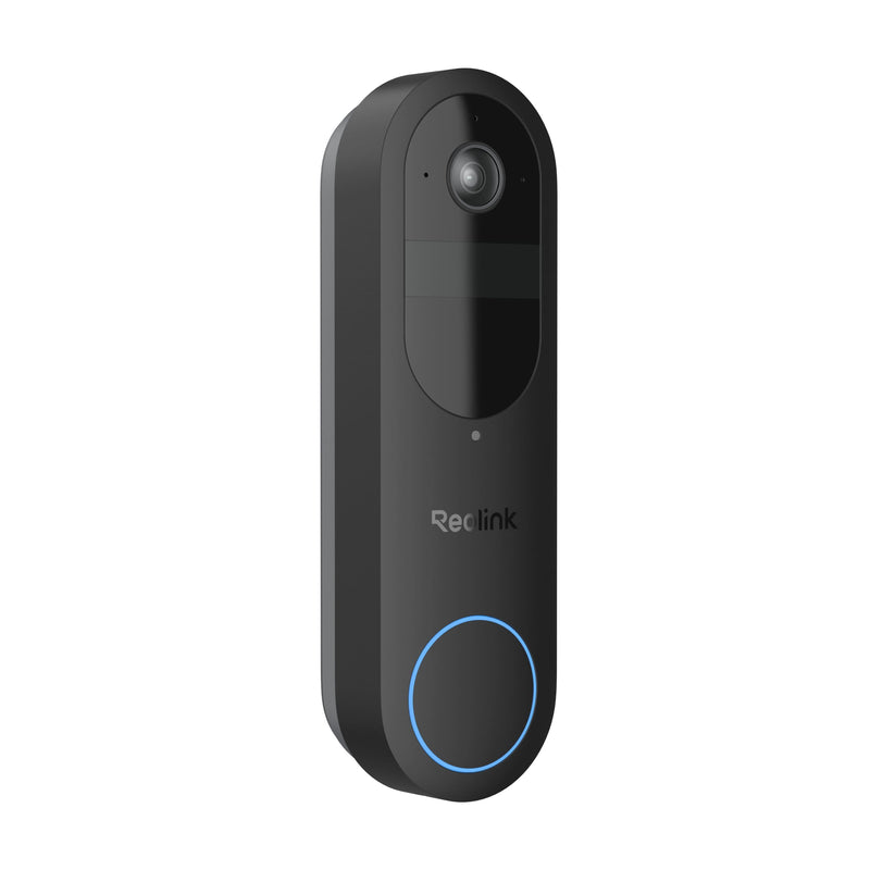 Reolink - Smart Wi-Fi Video Doorbell 2K 4MP Battery Operated Wireless with Plug-in Chime and 64GB SD Card - Black