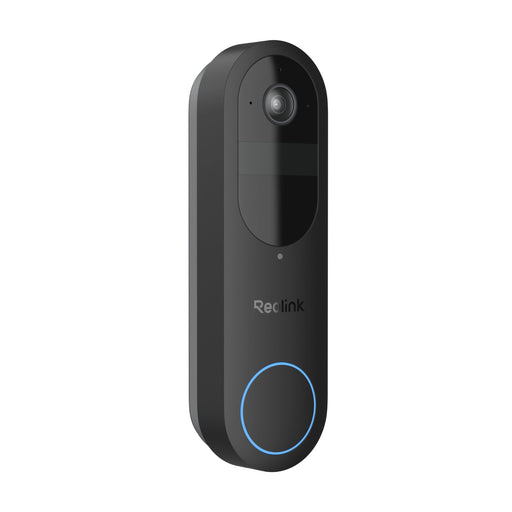 Reolink - Smart Wi-Fi Video Doorbell 2K 4MP Battery Operated Wireless with Plug-in Chime and 64GB SD Card - Black