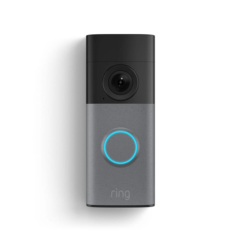 Ring - Wired Doorbell (newest model) — Retinal 2K with wide-angle video up to 6x Enhanced Zoom and Two-Way Talk - Speckled Grey