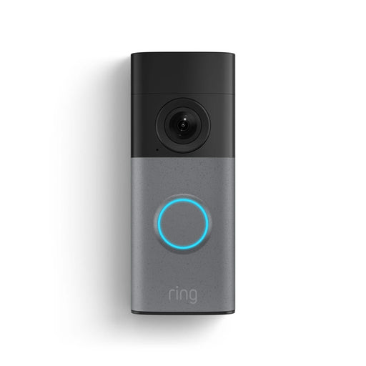 Ring - Wired Doorbell (newest model) — Retinal 2K with wide-angle video up to 6x Enhanced Zoom and Two-Way Talk - Speckled Grey