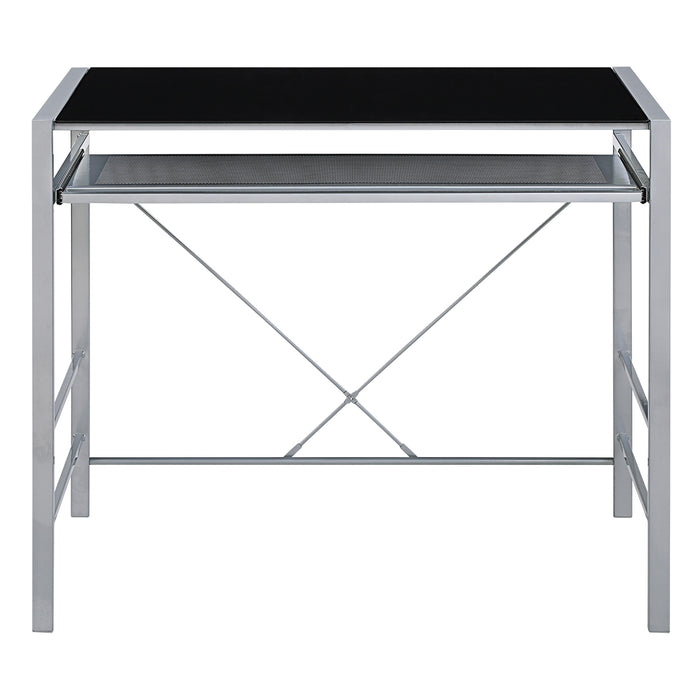 OSP Home Furnishings - Zephyr Computer Desk - Black/Silver