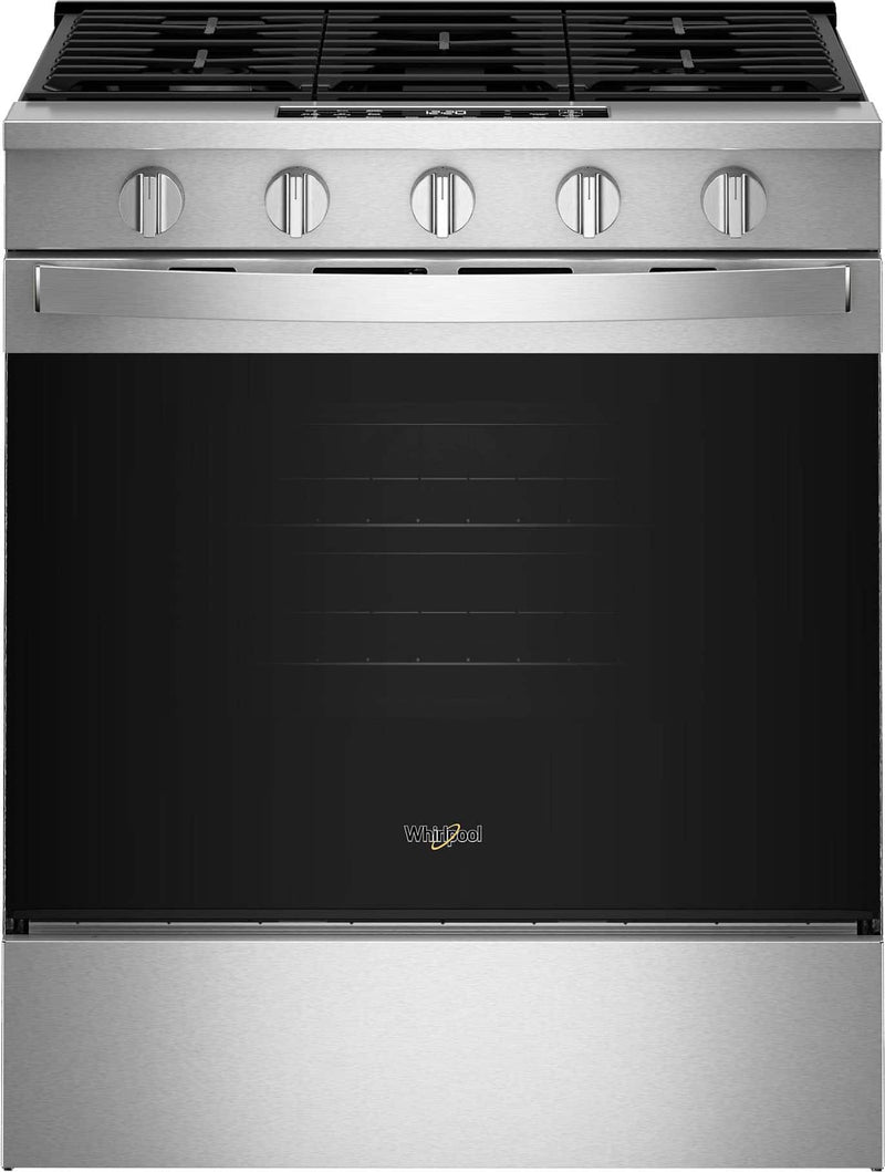 Whirlpool - 5.0 Slide-In Gas Range with Air Cooking Technology - Stainless Steel