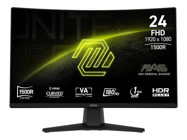 MSI - MAG 242C 24" VA LCD Curved FHD 180Hz 1ms Adaptive Sync Gaming Monitor with HDR ready (DisplayPort HDMI 300cd) - Black