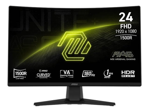 MSI - MAG 242C 24" VA LCD Curved FHD 180Hz 1ms Adaptive Sync Gaming Monitor with HDR ready (DisplayPort HDMI 300cd) - Black