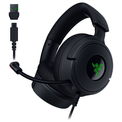Razer - Kraken V4 X Wired Over-the-Ear Gaming Headset for PC Mac Playstation Nintendo Switch Steam Deck Mobile and Tablet - Black