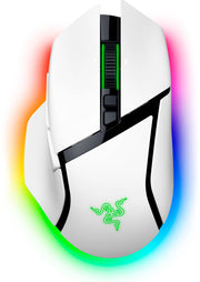 Razer - Basilisk V3 Pro Optical Gaming Mouse with HyperScroll Tilt Wheel - Wireless - White