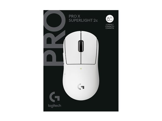 Logitech - PRO X SUPERLIGHT 2c LIGHTSPEED Lightweight Compact Wireless Optical HERO 2 Sensor 44 000 DPI Gaming Mouse for PC - Wireless - White