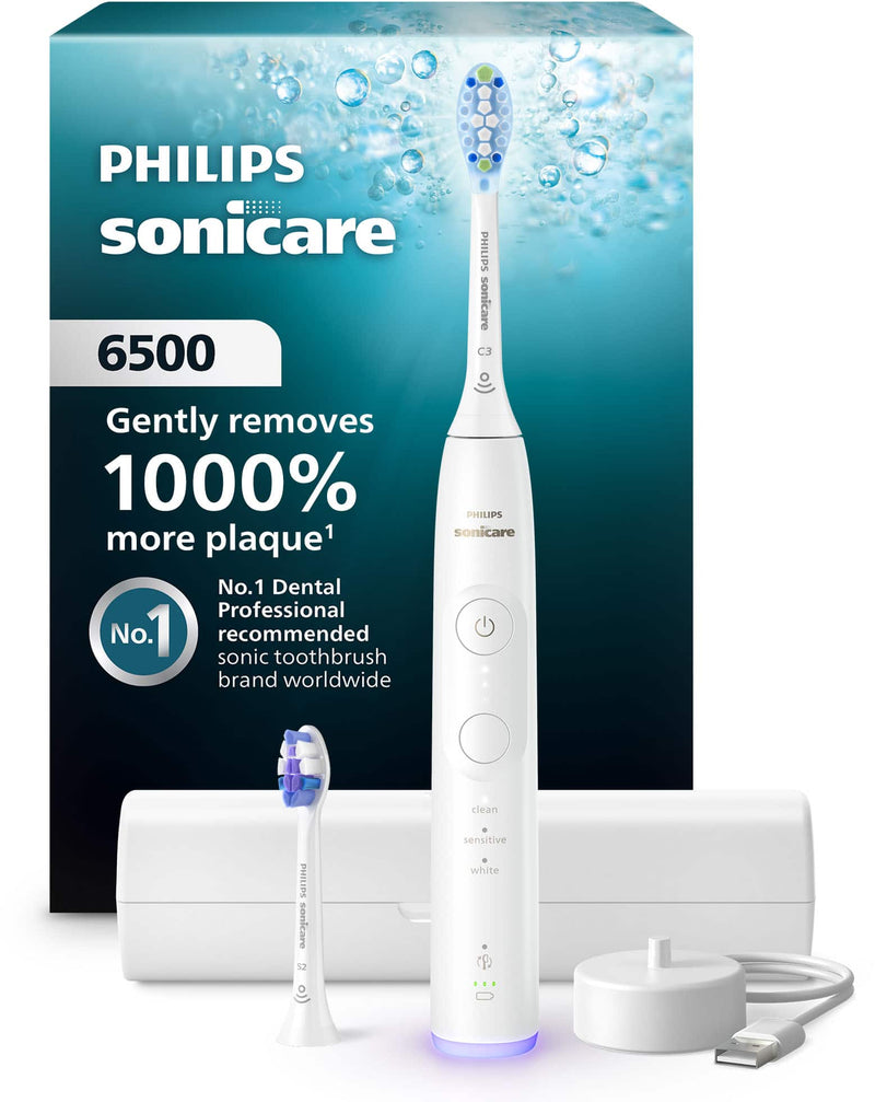 Philips Sonicare - 6500 Series Rechargeable Electric Toothbrush - HX7410/10 - White