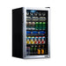 NewAir - 126-Can Free Standing Beverage Cooler with Adjustable Shelves - Stainless Steel