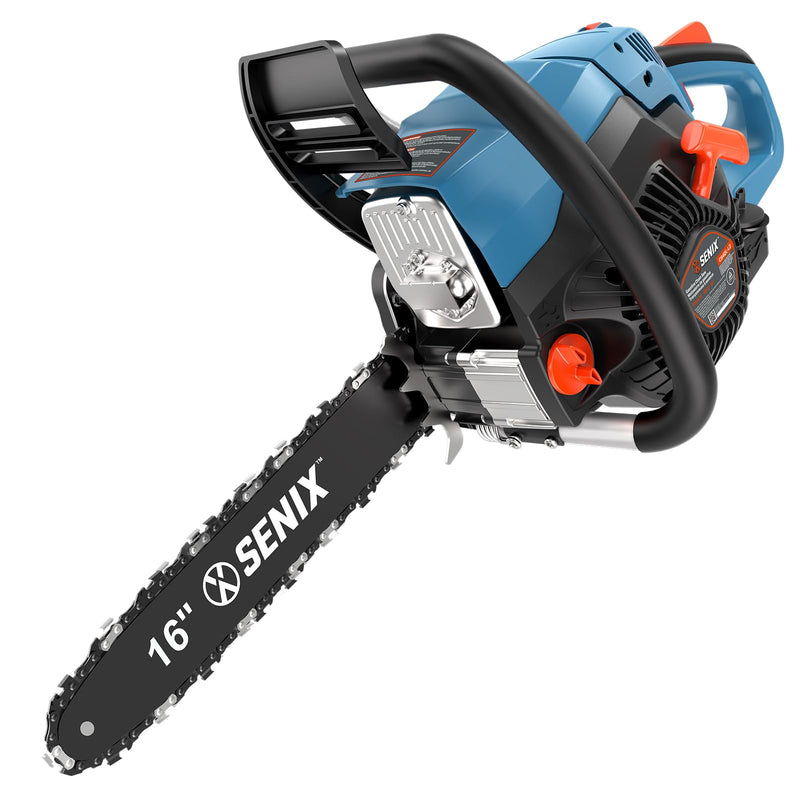 SENIX 16-Inch Gas Chainsaw - 46cc Powerful Cordless Chain Saw for Wood Cutting and Tree Trimming
