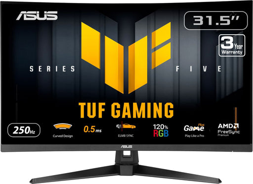 ASUS - TUF Gaming 32" FHD VA 250Hz 0.5ms Curved Gaming Monitor with FreeSync Premium and HDR (DisplayPort HDMI) - Black