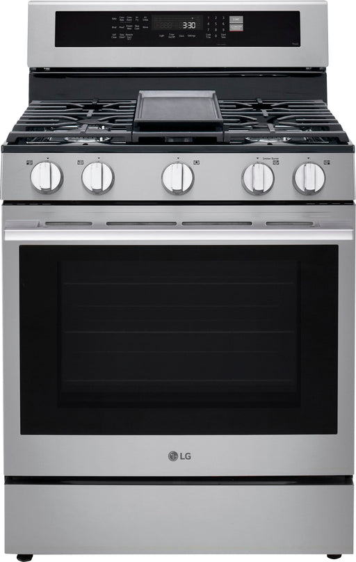 LG - 6.3 Cu. Ft. Freestanding Gas True Convection Smart Range with EasyClean Air Fry and UltraHeat 20K Burner - Stainless Steel