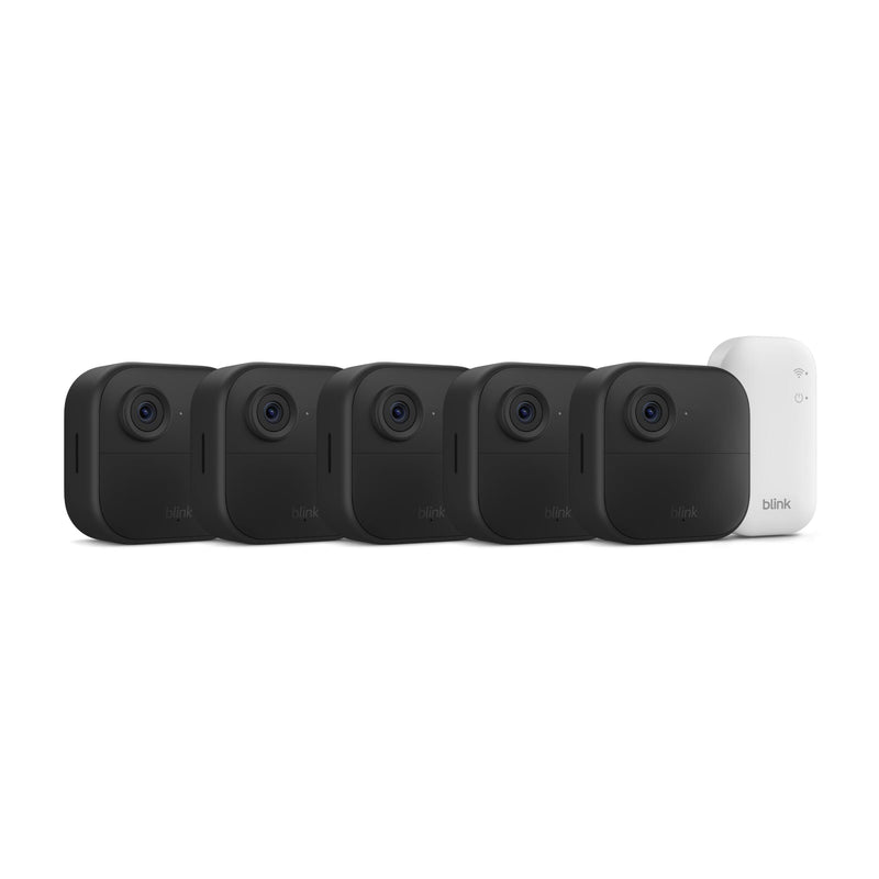 Blink - Outdoor 4  Wireless smart security camera two-year battery life 1080p HD. Sync Module Core included  5 Cameras - Black