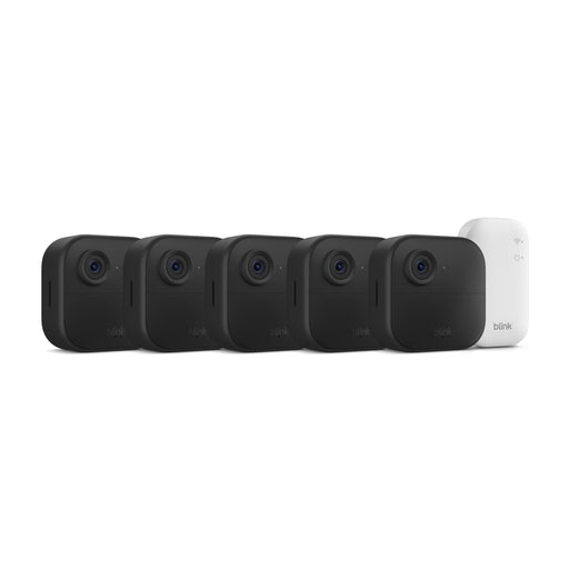 Blink - Outdoor 4  Wireless smart security camera two-year battery life 1080p HD. Sync Module Core included  5 Cameras - Black