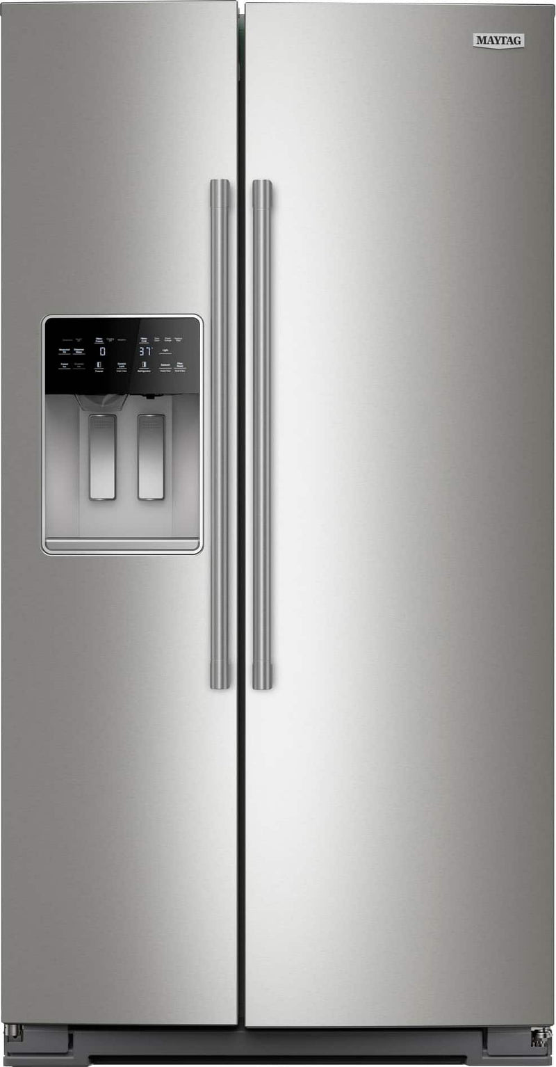 Maytag - 28.7 Cu. Ft. Side-by-Side Built-in Refrigerator with Arctic Blue Interior - Stainless Steel