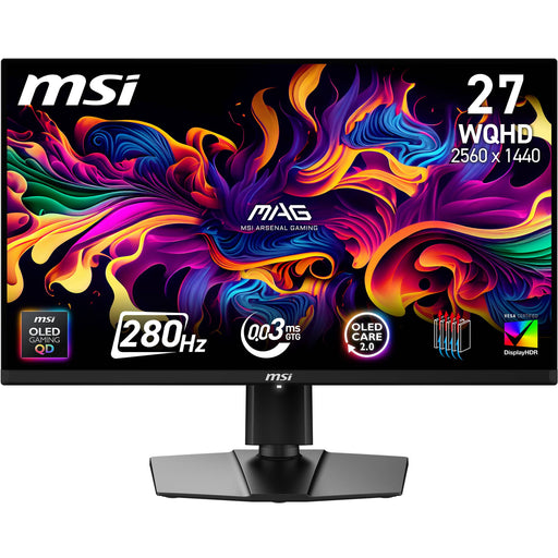 MSI - MAG 271QP QD-OLED X28 27" Quantum Dot OLED QHD 280Hz 0.03ms FreeSync Gaming Monitor (DisplayPort HDMI USB) - Black