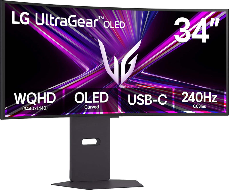 LG - UltraGear 34" OLED Curved WQHD 240Hz 0.03ms AMD FreeSync Premium Pro Gaming Monitor with HDR (DisplayPort HDMI USB-C) - Black