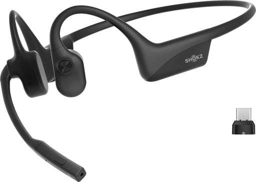 Shokz - OpenComm2 UC Bone Conduction Stereo Bluetooth Headset 2025 Upgrade USB-C - Black