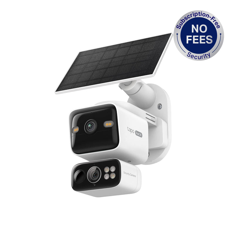 TP-Link - Tapo Wireless Dual-Lens Pan-Tilt Security Camera 2K QHD  360 Coverage with Solar - No Monthly Fees - White