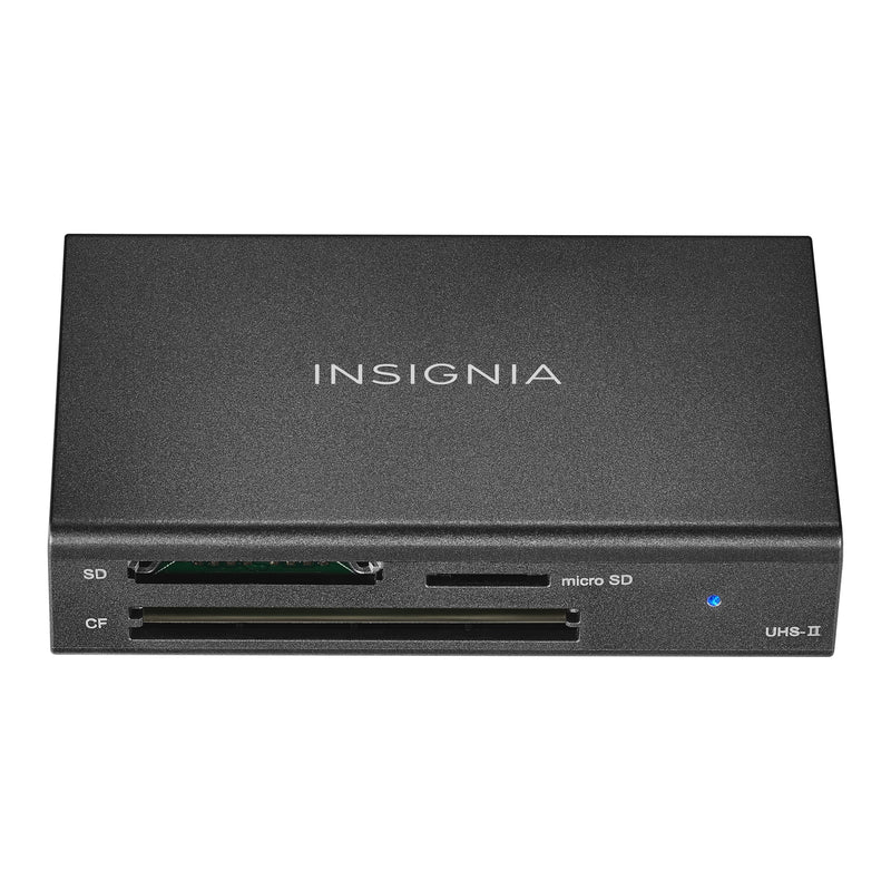 Insignia - USB-C to SD microSD and CompactFlash Memory Card Reader - Black