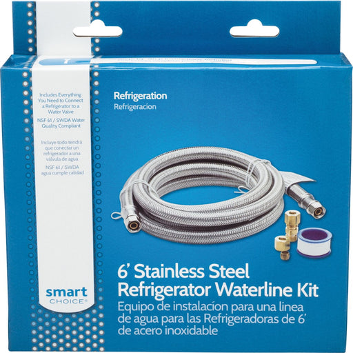 Smart Choice - Stainless-Steel Refrigerator Waterline Kit Required for Hook-Up - Silver