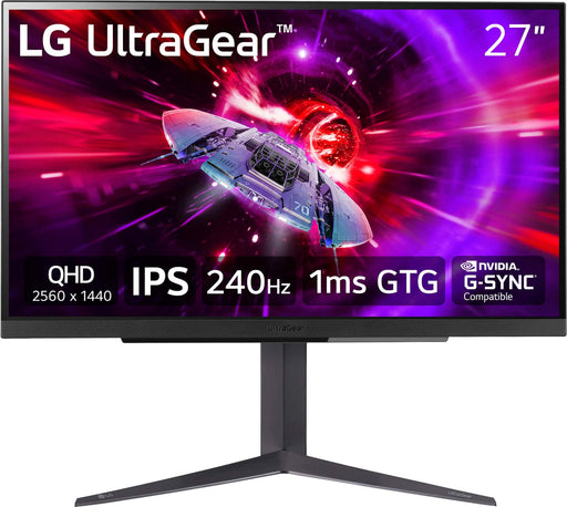 LG - UltraGear 27" QHD 240Hz 1ms NVIDIA G-SYNC and AMD FreeSync Premium with DisplayHDR 400 (HDMI DisplayPort USB) - Black