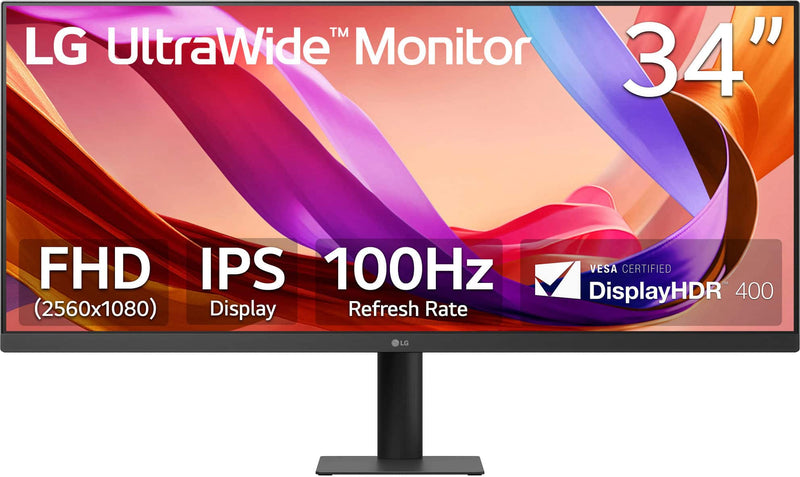 LG - UltraWide 34" IPS FHD 100Hz 5ms Monitor with VESA DisplayHDR 400 (HDMI DisplayPort) - Black