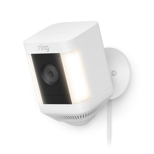 Ring - Spotlight Cam Plus Outdoor/Indoor 1080p Plug-In Surveillance Camera - White