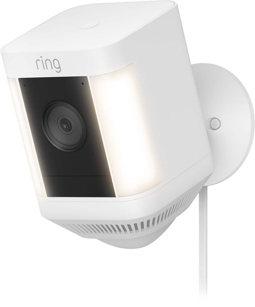 Ring - Spotlight Cam Plus Outdoor/Indoor 1080p Plug-In Surveillance Camera - White