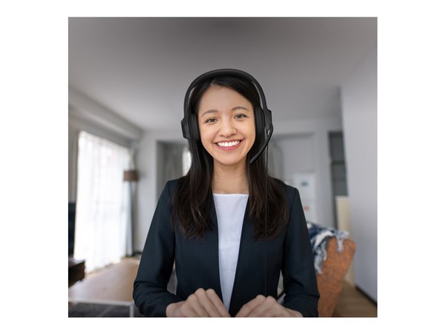 Logitech - H390 Wired USB-C On-Ear Stereo Headphones with Noise Canceling Microphone - Black