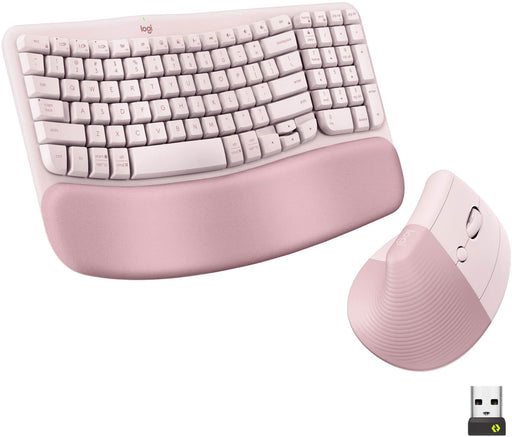 Logitech Wave Keys and Lift Combo - keyboard and mouse set - QWERTY - English - rose Input Device