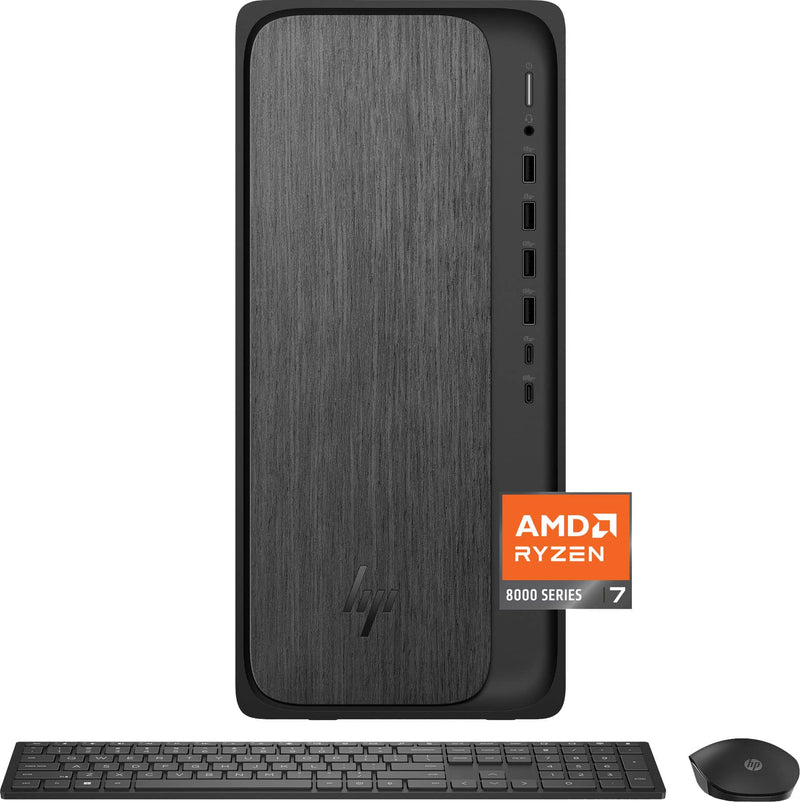 HP - OmniDesk Desktop - AMD Ryzen 7 - 16GB DDR5 Memory - NVIDIA GeForce RTX 3050 - 1TB SSD - Gray Wood