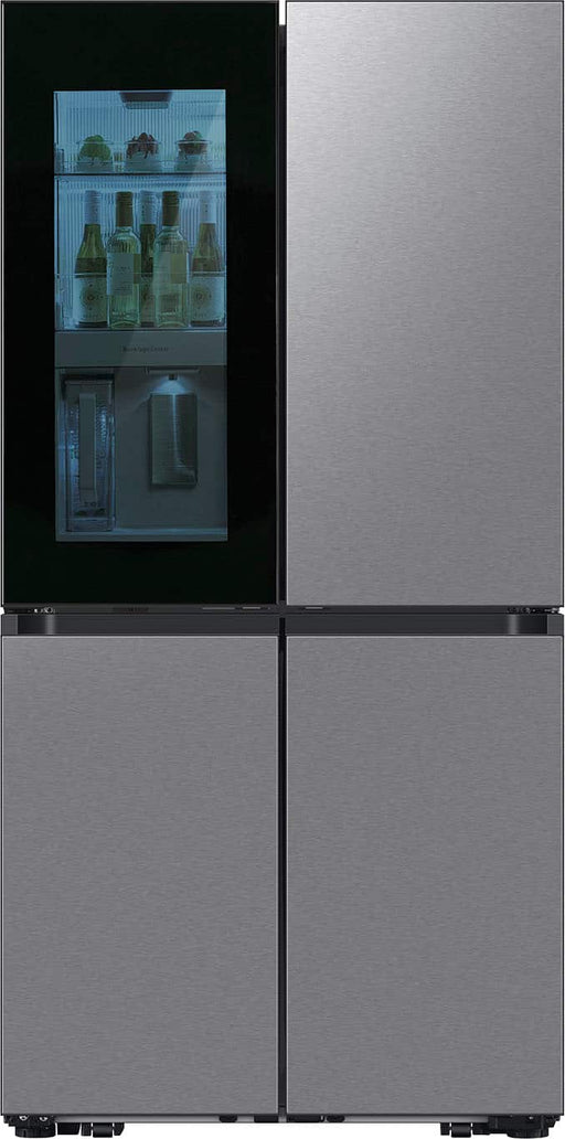 Samsung - Bespoke 29 Cu. Ft. 4-Door Flex French Door Refrigerator with Auto Open Door - White Glass