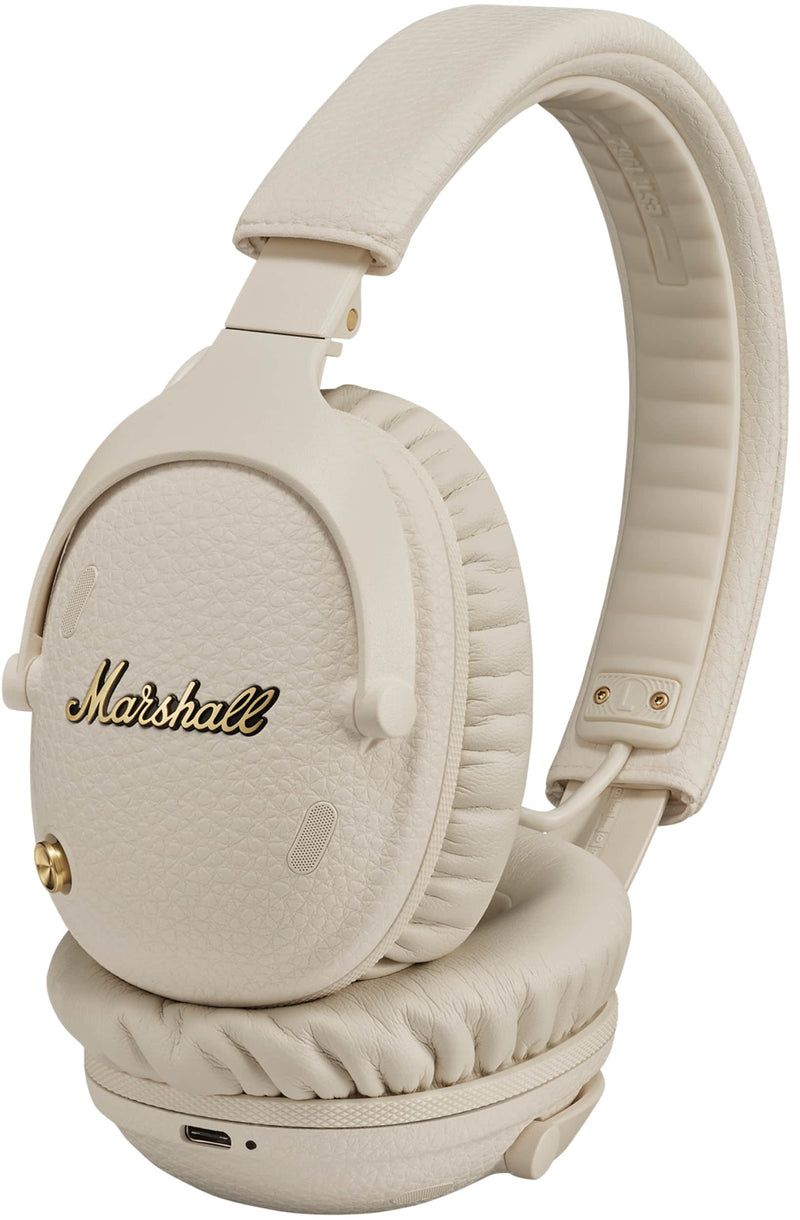 Marshall - Monitor III A.N.C. Wireless Active Noise Cancelling Over-the-Ear Bluetooth Headphones with Microphone for Calls - Cream