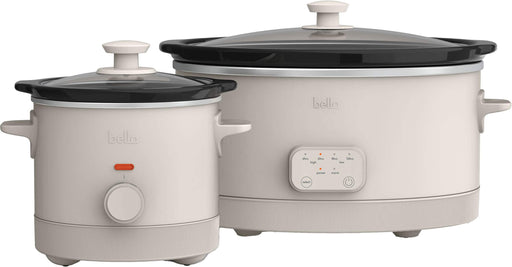 Bella - 6-qt. Programmable Slow Cooker  2-qt. Slow Cooker Set - Oatmilk
