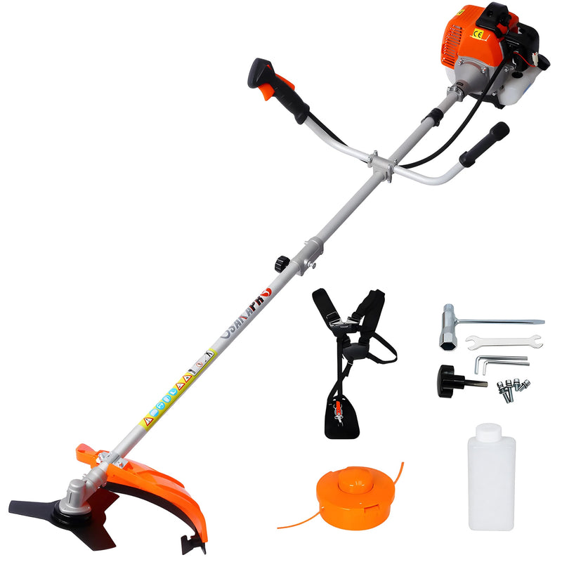 Tatayosi 52 CC 2-in-1 Gas String Trimmer and 10 Inches Brush Cutter with Shoulder Strap