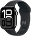 Apple Watch Series 10 (GPS) 42mm Aluminum Case with Black Sport Band - S/M - Jet Black