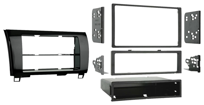 Metra - Dash Kit for Select 2007-2022 Toyota Tundra Sequoia DIN DDIN - High Gloss Black