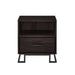 Walker Edison - Contemporary 1-Drawer Metal and Wood Nightstand - Charcoal