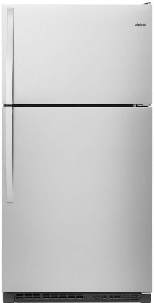 Whirlpool - 20.5 Cu. Ft. Top-Freezer Refrigerator with Frameless Glass Shelves - Monochromatic Stainless Steel
