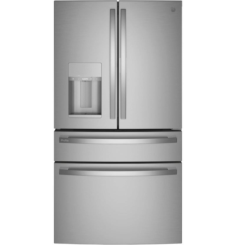 GE Profile - 36 in. Wide 22.4 Cu. Ft. 4-Door French Door Counter-Depth Smart Refrigerator with Door-in-Door Storage - Stainless Steel