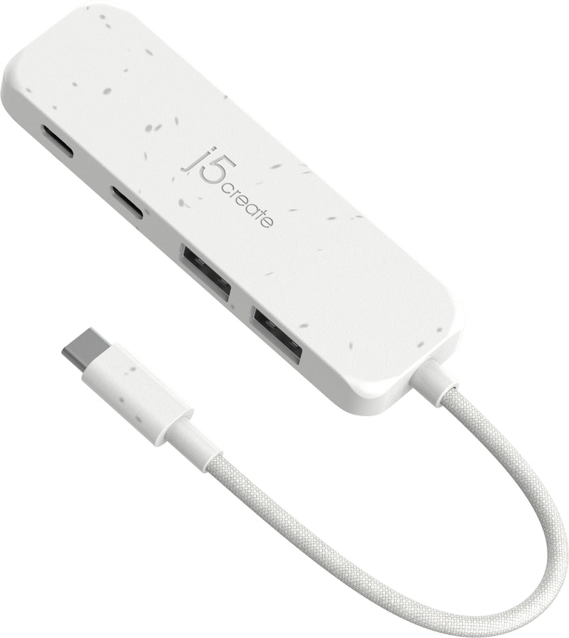 j5create - Eco-Friendly USB-C to Type-C  Type-A Gen2 4 Port Hub - White