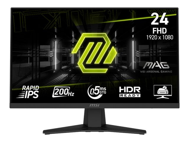 MSI - MAG 244F 24" Rapid IPS LCD FHD 200Hz 0.5ms Adaptive Sync Gaming Monitor with HDR Ready(DisplayPort HDMI) - Metallic Black
