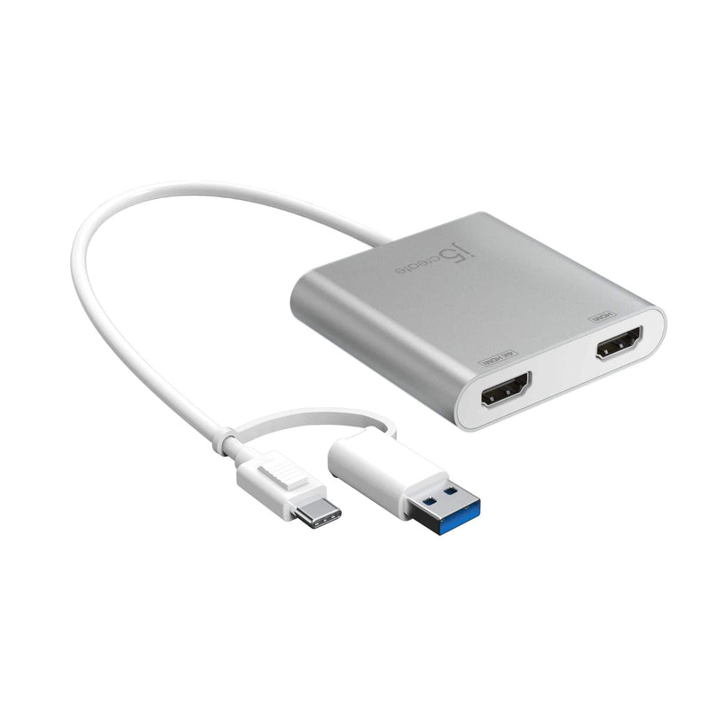 j5create - USB-C to Dual HDMI Multi-Monitor Adapter - Silver