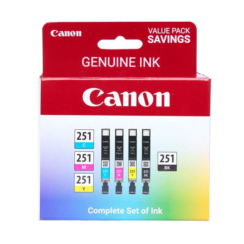 Canon - 251 4-Pack Standard Capacity Ink Cartridges - Photo Black/Cyan/Magenta/Yellow