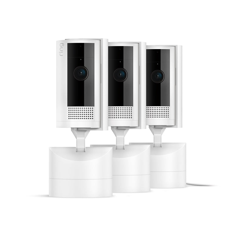 Ring - 3-Pack Pan-Tilt Indoor Security Cam with 360 Horizontal Pan Coverage Live View  Two-Way Talk and HD Video - White