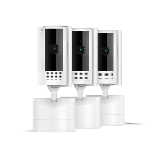 Ring - 3-Pack Pan-Tilt Indoor Security Cam with 360 Horizontal Pan Coverage Live View  Two-Way Talk and HD Video - White