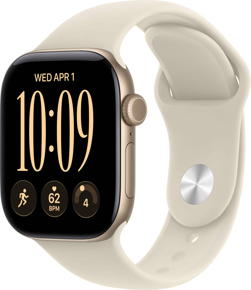 Apple Watch Series 12 GPS + Cellular 42mm Aluminum Case with Sand Sport Band - S/M - Light Gold - (2026)
