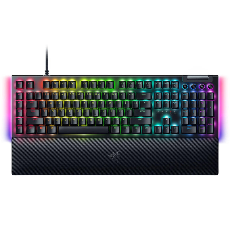 Razer - BlackWidow V4 Full Size Wired Mechanical Green Clicky Switch Gaming Keyboard with Chroma RGB Backlighting - Black